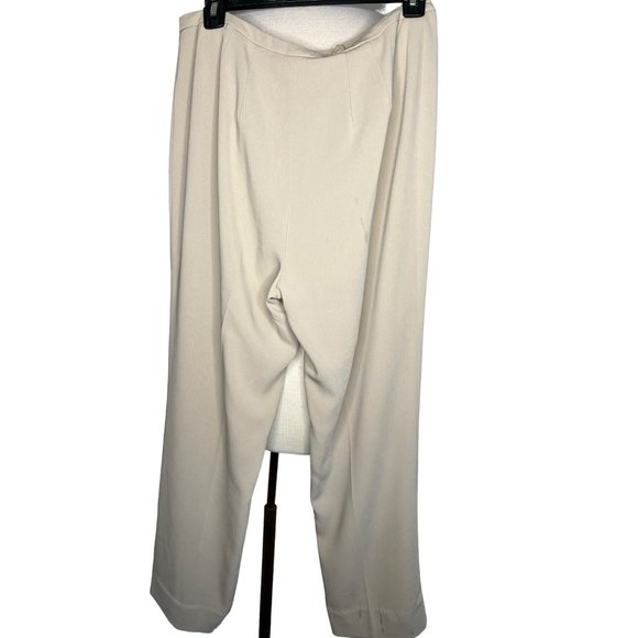 Jones New York dress pants size 10 beige fully lined wide leg zipper USA FLAW - Picture 3 of 16